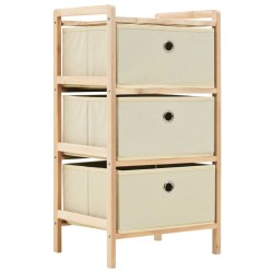 vidaXL Estantes con 3 cestas de tela 2 unidades madera de cedro beige