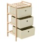 vidaXL Estantes con 3 cestas de tela 2 unidades madera de cedro beige