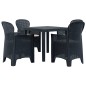 vidaXL Comedor de jardín 5 pzas plástico gris antracita aspecto ratán