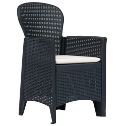 vidaXL Comedor de jardín 5 pzas plástico gris antracita aspecto ratán