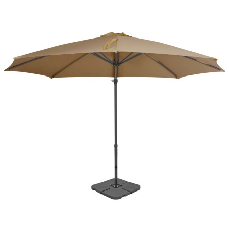vidaXL Sombrilla de jardín con base portátil gris topo