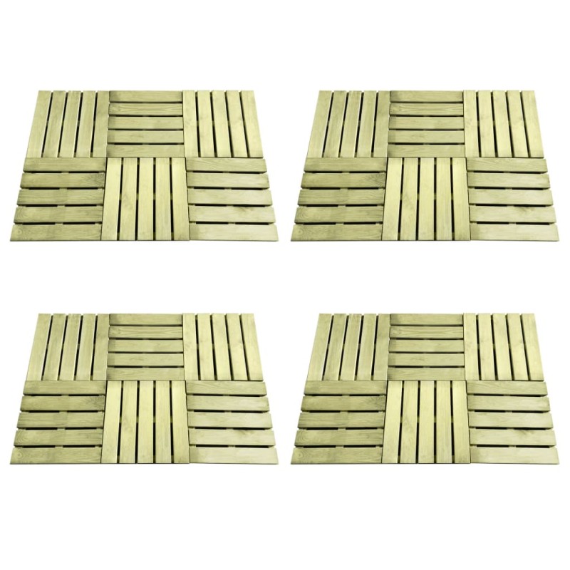 vidaXL Baldosa de porche 24 unidades madera verde 50x50 cm vidaXL Baldosa de porche 24 unidades madera verde 50x50 cm
