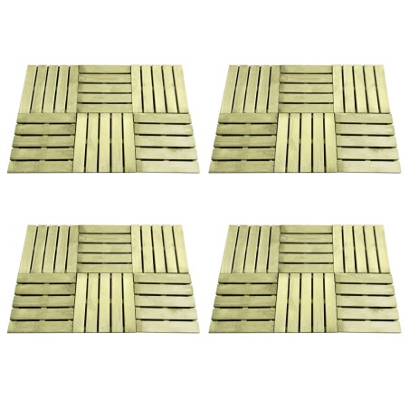 vidaXL Baldosa de porche 24 unidades madera verde 50x50 cm