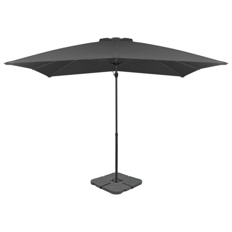 vidaXL Sombrilla de jardín con base portátil gris antracita