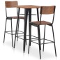 vidaXL Conjunto de mesa alta con taburetes 3 piezas acero negro vidaXL Conjunto de mesa alta con taburetes 3 piezas acero negro