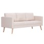 vidaXL Conjunto de sofás 2 piezas tela color crema