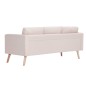 vidaXL Conjunto de sofás 2 piezas tela color crema