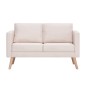 vidaXL Conjunto de sofás 2 piezas tela color crema