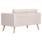 vidaXL Conjunto de sofás 2 piezas tela color crema