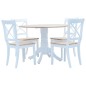vidaXL Juego de comedor 5 piezas madera maciza de caucho blanco marrón vidaXL Juego de comedor 5 piezas madera maciza de caucho blanco marrón
