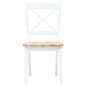 vidaXL Juego de comedor 5 piezas madera maciza de caucho blanco marrón vidaXL Juego de comedor 5 piezas madera maciza de caucho blanco marrón