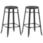 vidaXL Conjunto de mesa alta y taburetes 3 piezas acero negro vidaXL Conjunto de mesa alta y taburetes 3 piezas acero negro