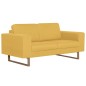 vidaXL Juego de sofás 2 piezas de tela amarillo vidaXL Juego de sofás 2 piezas de tela amarillo