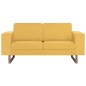vidaXL Juego de sofás 2 piezas de tela amarillo vidaXL Juego de sofás 2 piezas de tela amarillo