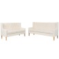 vidaXL Conjunto de sofás 2 piezas tela blanco crema vidaXL Conjunto de sofás 2 piezas tela blanco crema