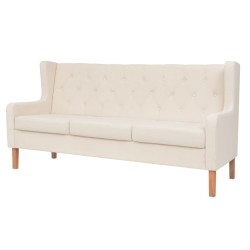 vidaXL Conjunto de sofás 2 piezas tela blanco crema