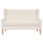 vidaXL Conjunto de sofás 2 piezas tela blanco crema vidaXL Conjunto de sofás 2 piezas tela blanco crema