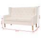 vidaXL Conjunto de sofás 2 piezas tela blanco crema vidaXL Conjunto de sofás 2 piezas tela blanco crema