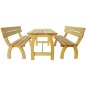 vidaXL Mesa de jardín con 2 bancos madera de pino impregnada vidaXL Mesa de jardín con 2 bancos madera de pino impregnada