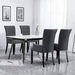 vidaXL Sillas de comedor con reposabrazos 4 unidades tela gris oscuro 
