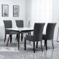 vidaXL Sillas de comedor con reposabrazos 4 unidades tela gris oscuro vidaXL Sillas de comedor con reposabrazos 4 unidades tela gris oscuro
