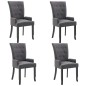 vidaXL Sillas de comedor con reposabrazos 4 unidades tela gris oscuro vidaXL Sillas de comedor con reposabrazos 4 unidades tela gris oscuro