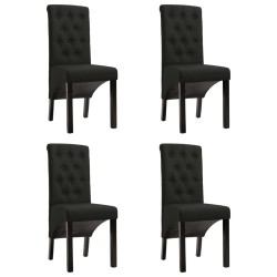 vidaXL Sillas de comedor 4 unidades de tela negra
