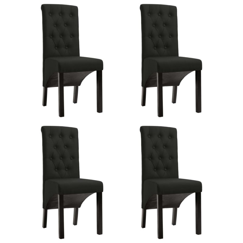 vidaXL Sillas de comedor 4 unidades de tela negra vidaXL Sillas de comedor 4 unidades de tela negra
