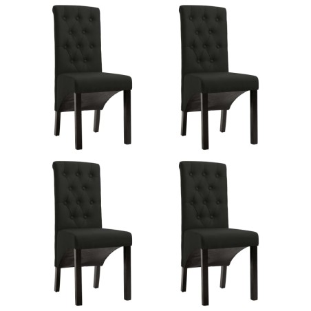 vidaXL Sillas de comedor 4 unidades de tela negra