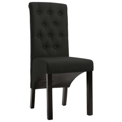 vidaXL Sillas de comedor 4 unidades de tela negra