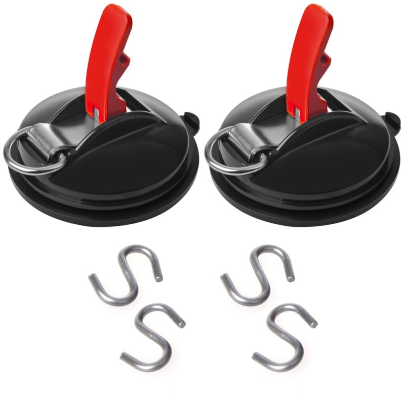 ProPlus Ventosas con anillos y 4 ganchos en forma de S 2 unidades ProPlus Ventosas con anillos y 4 ganchos en forma de S 2 unidades