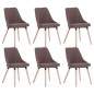 vidaXL Sillas de comedor 6 unidades tela marrón vidaXL Sillas de comedor 6 unidades tela marrón
