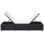 vidaXL Tumbonas con cojines 2 uds ratán sintético negro vidaXL Tumbonas con cojines 2 uds ratán sintético negro