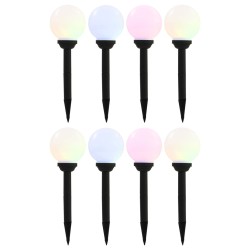 vidaXL Lámparas solares esféricas de exterior 8 uds LED RGB 15 cm