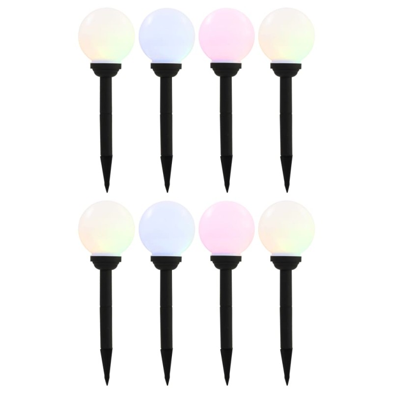 vidaXL Lámparas solares esféricas de exterior 8 uds LED RGB 15 cm vidaXL Lámparas solares esféricas de exterior 8 uds LED RGB 15 cm