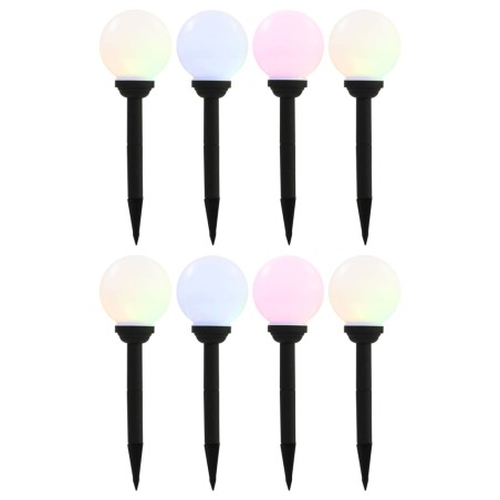 vidaXL Lámparas solares esféricas de exterior 8 uds LED RGB 15 cm
