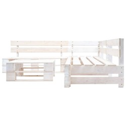 vidaXL Set de muebles de jardín de palets 4 piezas madera blanco