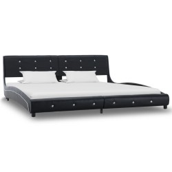 vidaXL Cama con colchón cuero sintético negro 180x200 cm