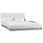 vidaXL Cama con colchón cuero sintético blanco 140x200 cm vidaXL Cama con colchón cuero sintético blanco 140x200 cm