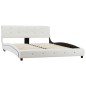 vidaXL Cama con colchón cuero sintético blanco 140x200 cm vidaXL Cama con colchón cuero sintético blanco 140x200 cm