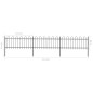 vidaXL Valla de jardín con puntas de aro acero negro 5,1x0,8 m vidaXL Valla de jardín con puntas de aro acero negro 5,1x0,8 m