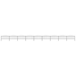 vidaXL Valla de jardín con punta de lanza acero negro (0,5-0,75)x15,3m
