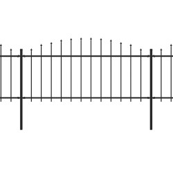 vidaXL Valla de jardín con punta de lanza acero negro (0,5-0,75)x15,3m