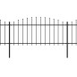 vidaXL Valla de jardín con punta de lanza acero negro (0,5-0,75)x15,3m vidaXL Valla de jardín con punta de lanza acero negro (0,5-0,75)x15,3m