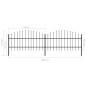 vidaXL Valla de jardín con puntas de lanza acero negro (0,75-1)x3,4 m vidaXL Valla de jardín con puntas de lanza acero negro (0,75-1)x3,4 m