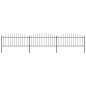 vidaXL Valla de jardín con puntas de lanza acero negro (0,5-0,75)x5,1m vidaXL Valla de jardín con puntas de lanza acero negro (0,5-0,75)x5,1m