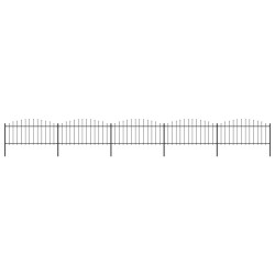 vidaXL Valla de jardín con puntas de lanza acero negro (0,5-0,75)x8,5m