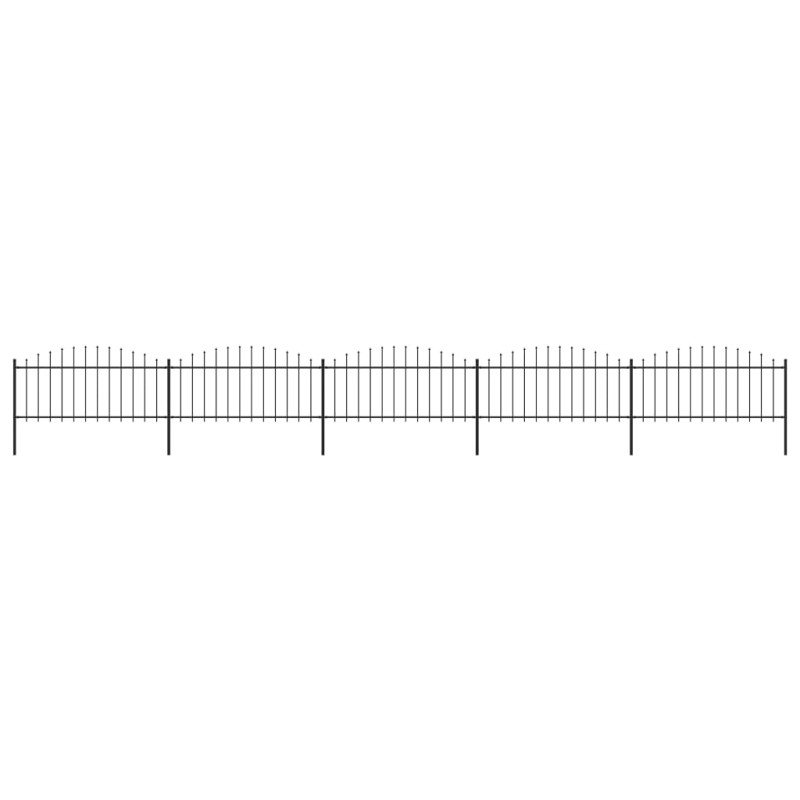 vidaXL Valla de jardín con puntas de lanza acero negro (0,5-0,75)x8,5m vidaXL Valla de jardín con puntas de lanza acero negro (0,5-0,75)x8,5m