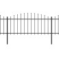 vidaXL Valla de jardín con puntas de lanza acero negro (0,5-0,75)x8,5m vidaXL Valla de jardín con puntas de lanza acero negro (0,5-0,75)x8,5m
