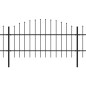 vidaXL Valla de jardín con puntas de lanza acero negro (0,75-1)x11,9 m vidaXL Valla de jardín con puntas de lanza acero negro (0,75-1)x11,9 m